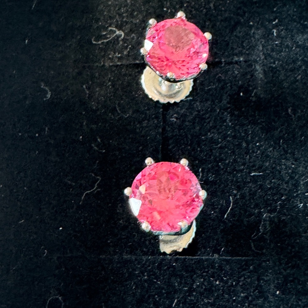 925 Sakura Pink  Moissanite screw back Stud Earrings 1 carat $75